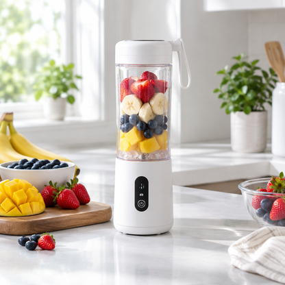 SIPROVA BlendGo White portable blender on bright modern kitchen counter
